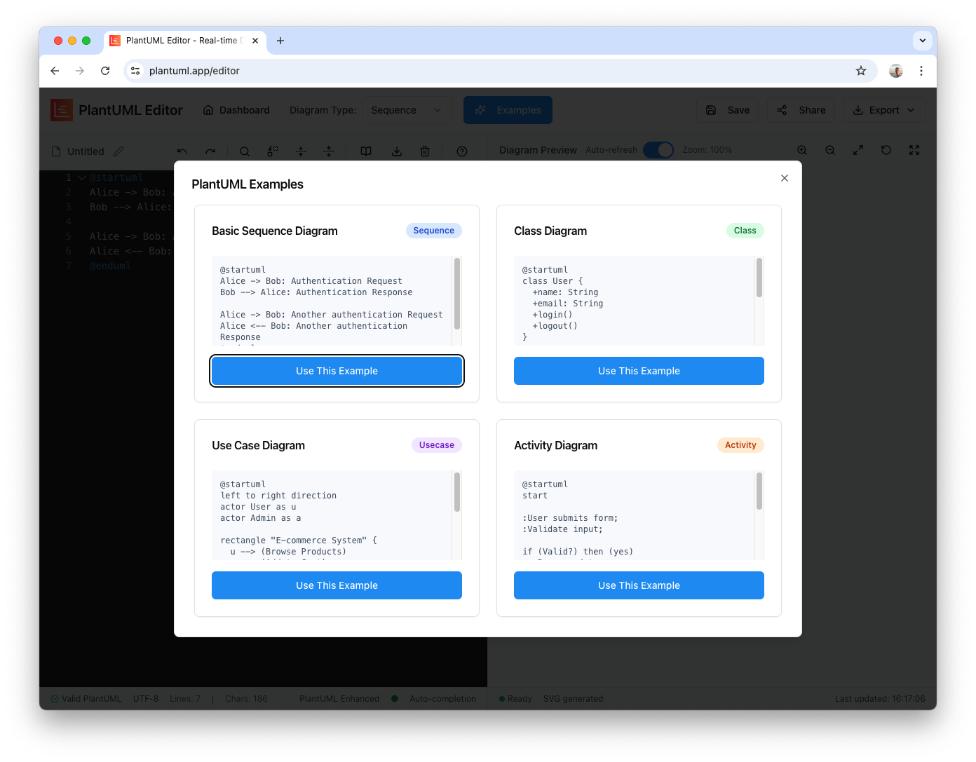 Plantuml Webエディター media 5