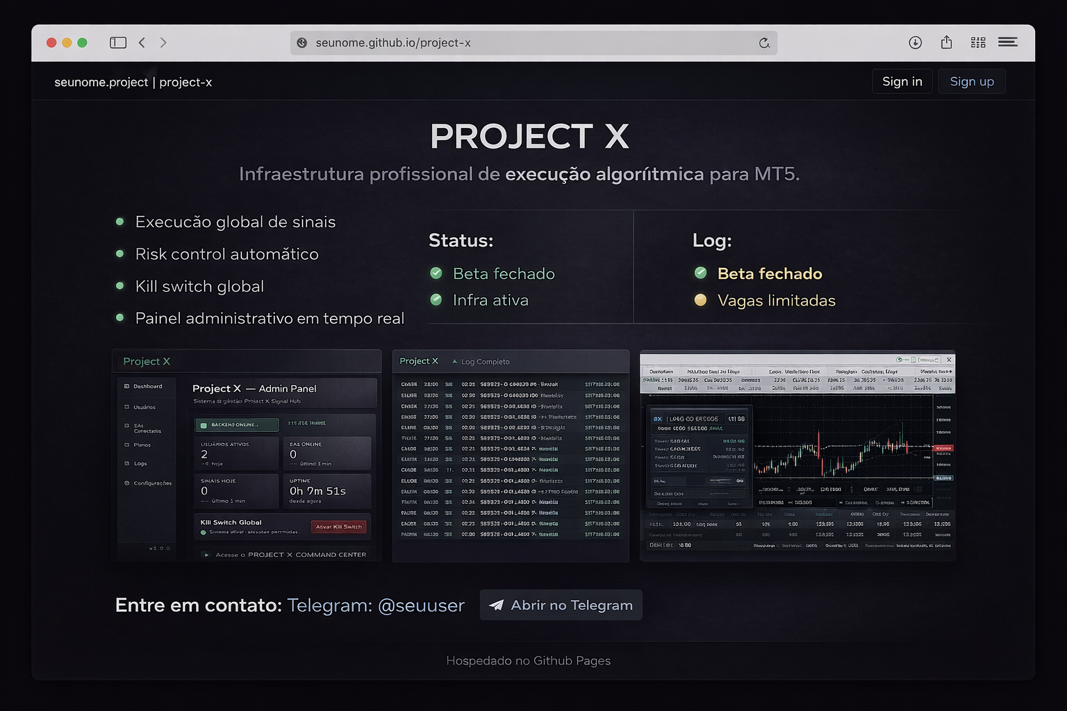 Project X — Execução Algorítmica IA gallery image