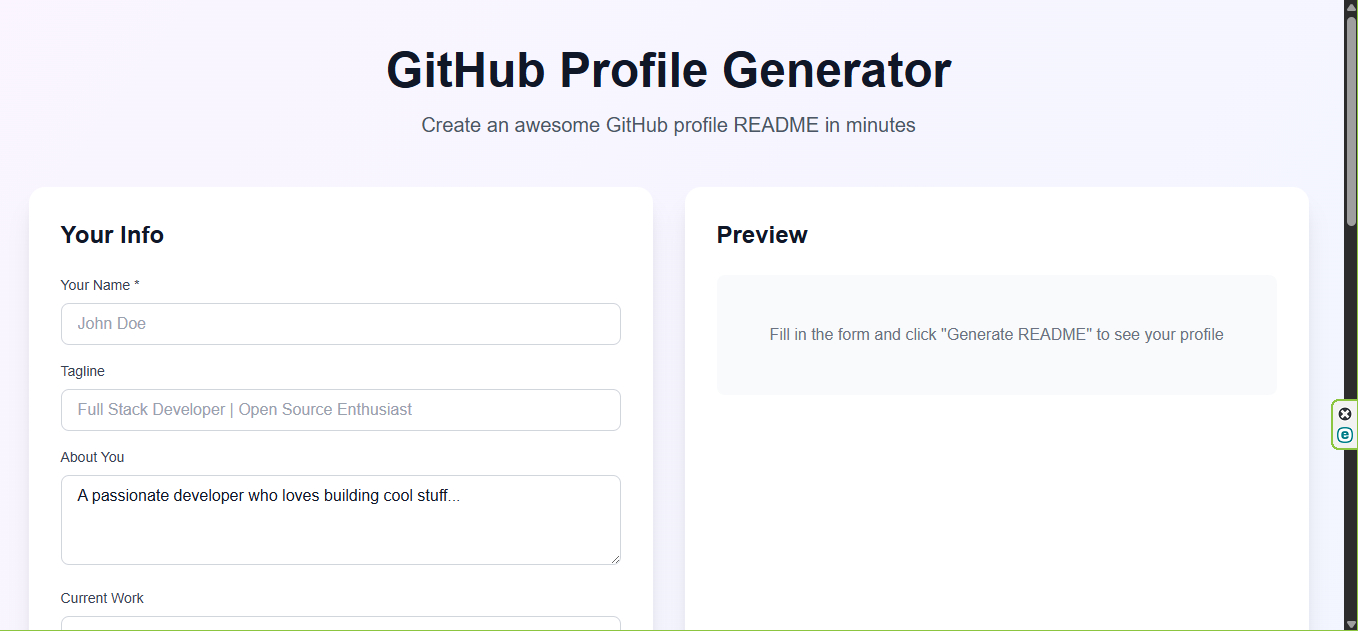 GitHub Profile Generator