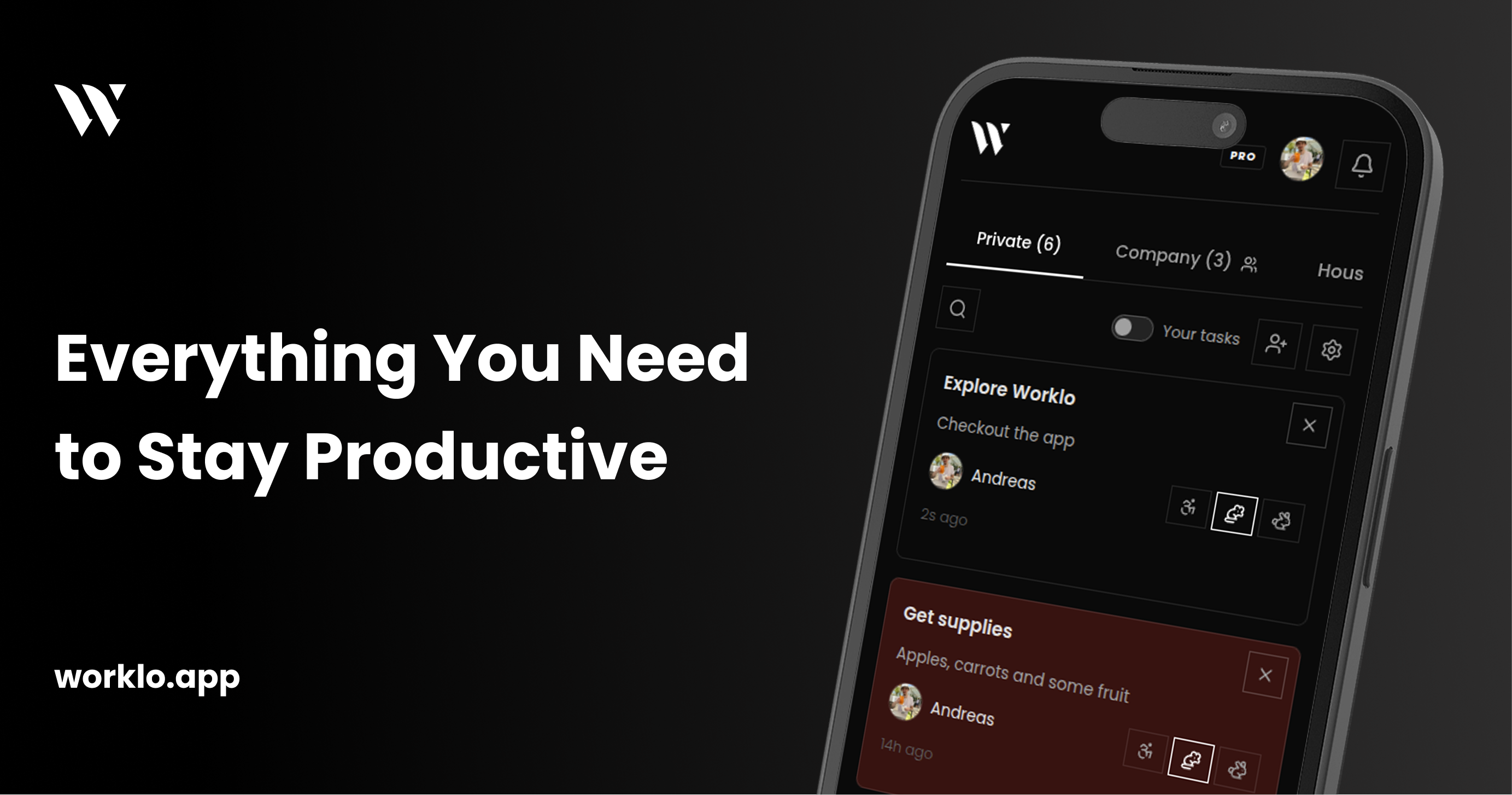 Worklo - Main product screenshot demonstrating key features and user interface