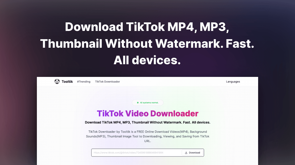 Media Tooltik - Trình tải video Tiktok: Tải xuống Tiktok MP4, MP3, Hình thu nhỏ 1
