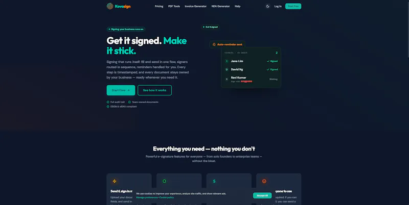 Kovasign screenshot 2