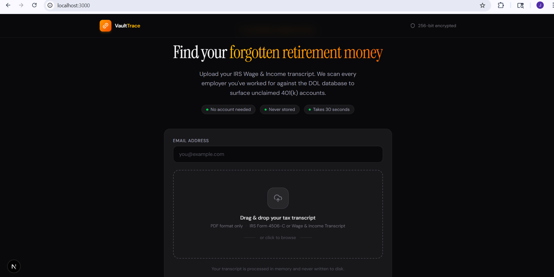 VaultTrace — Find Your Forgotten 401(k) gallery image