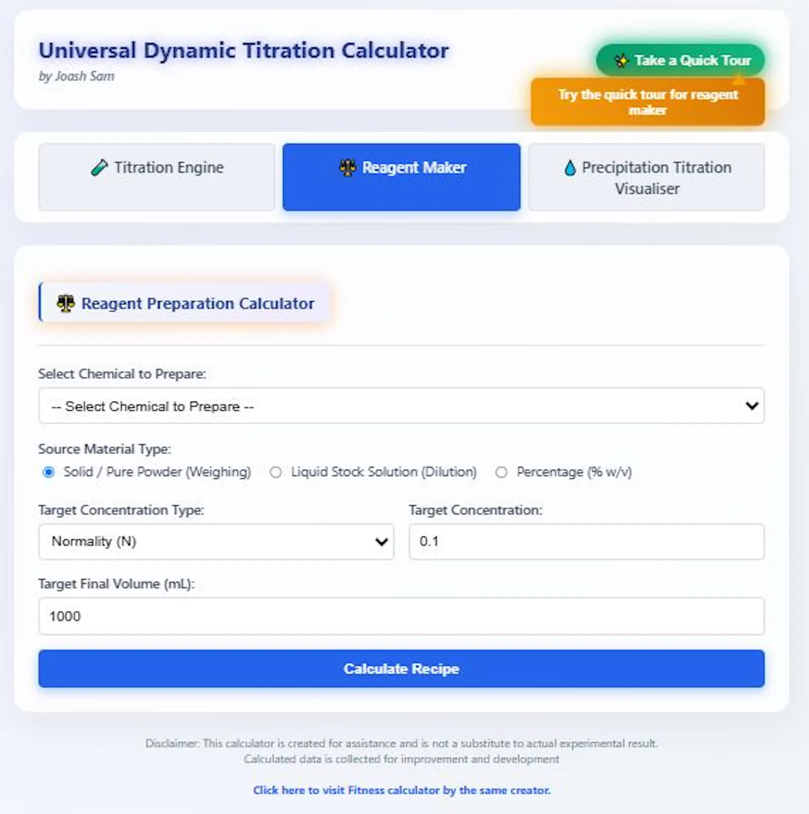 Universal Dynamic Titration Calculator screenshot 6