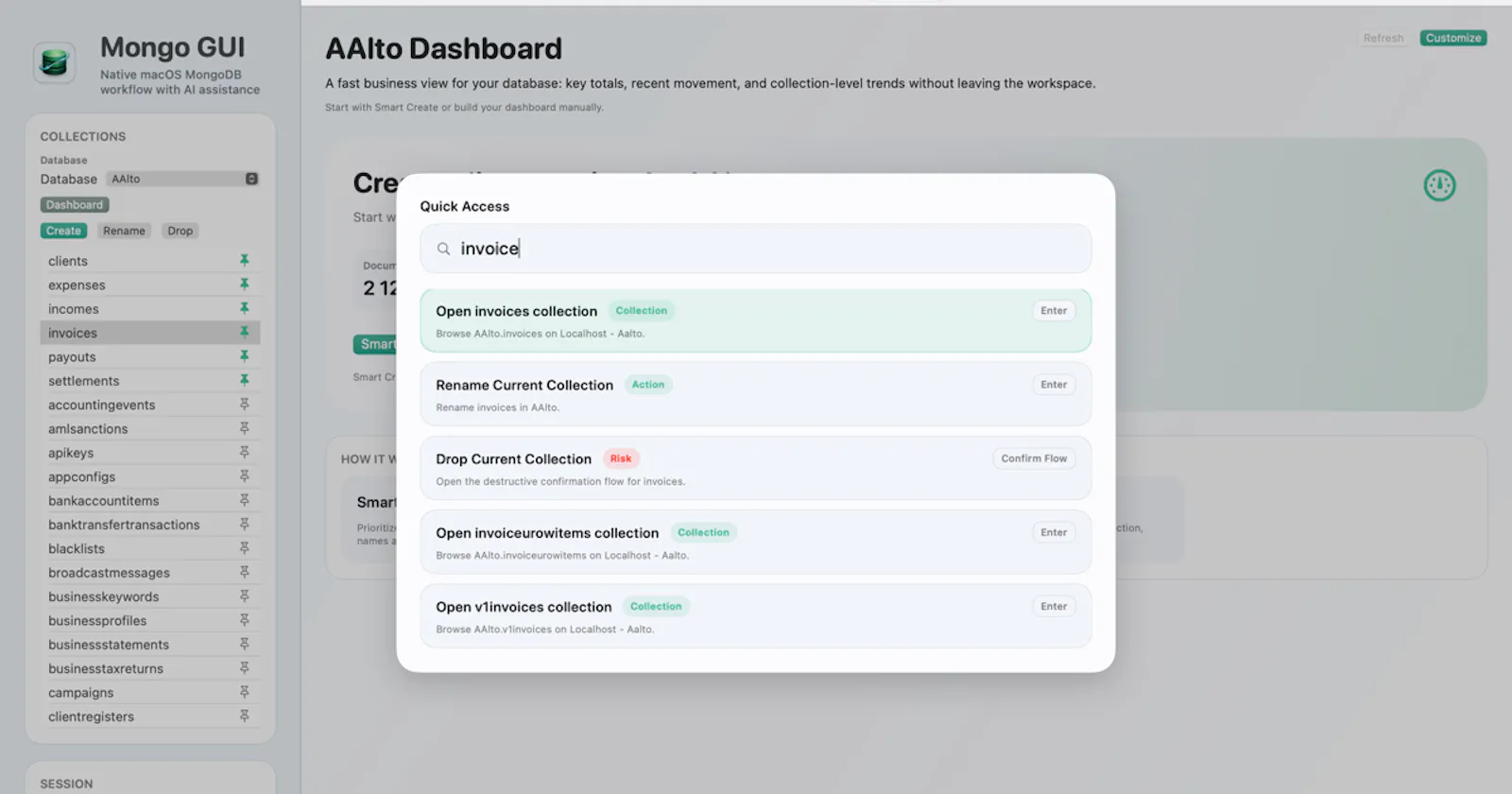 Mongo GUI screenshot 1