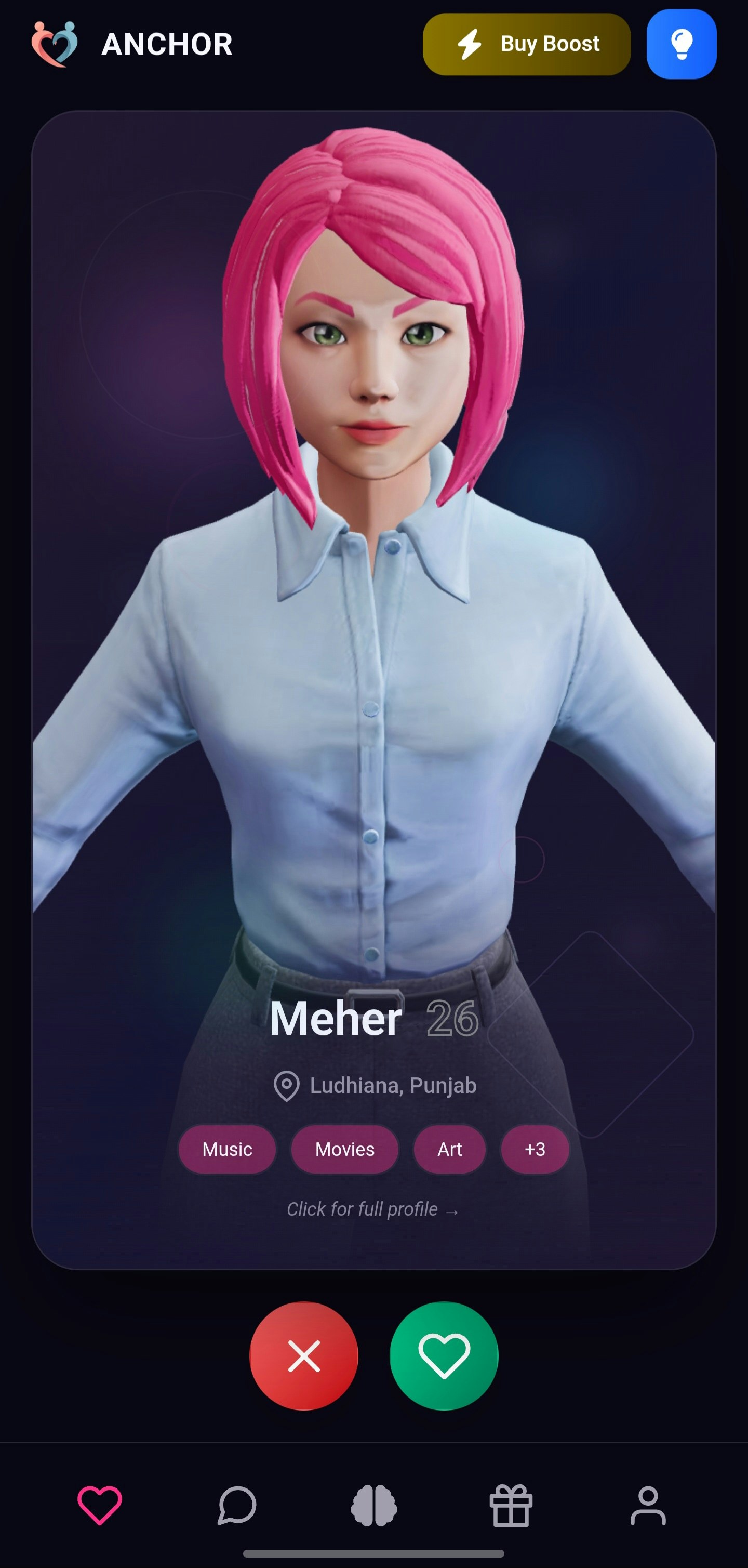 Anchor: Anonymous Dating App - Main screenshot showing features and interface