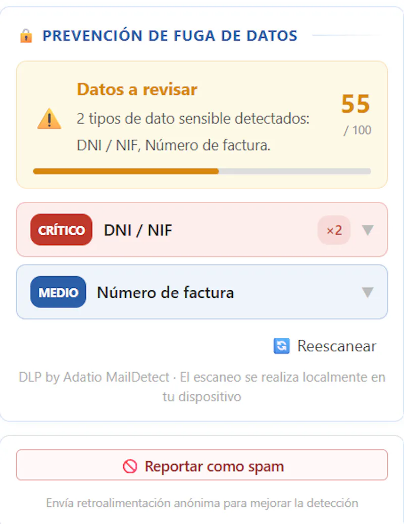 Adatio MailDetect screenshot 4