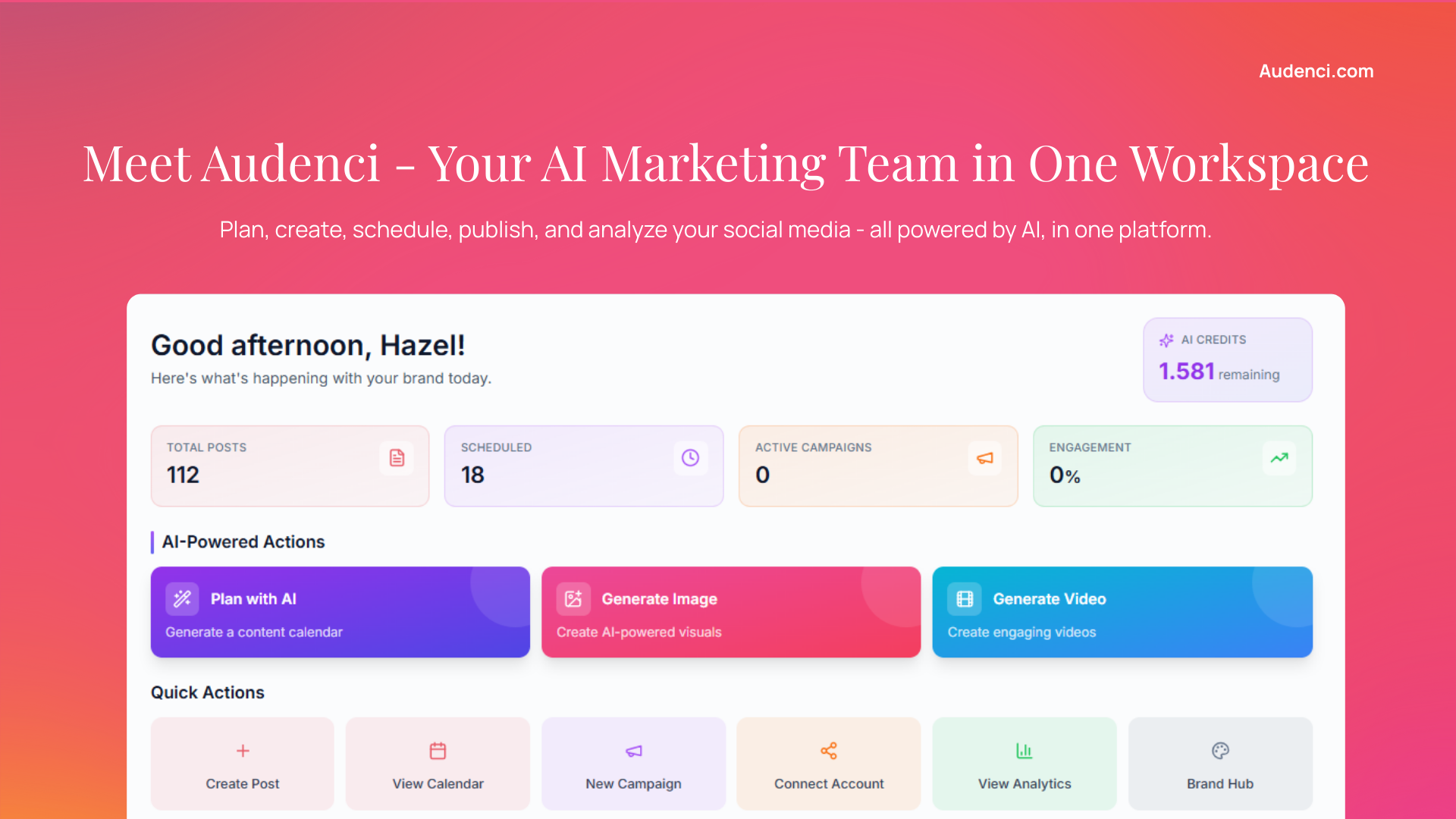 Audenci - Main product screenshot demonstrating key features and user interface