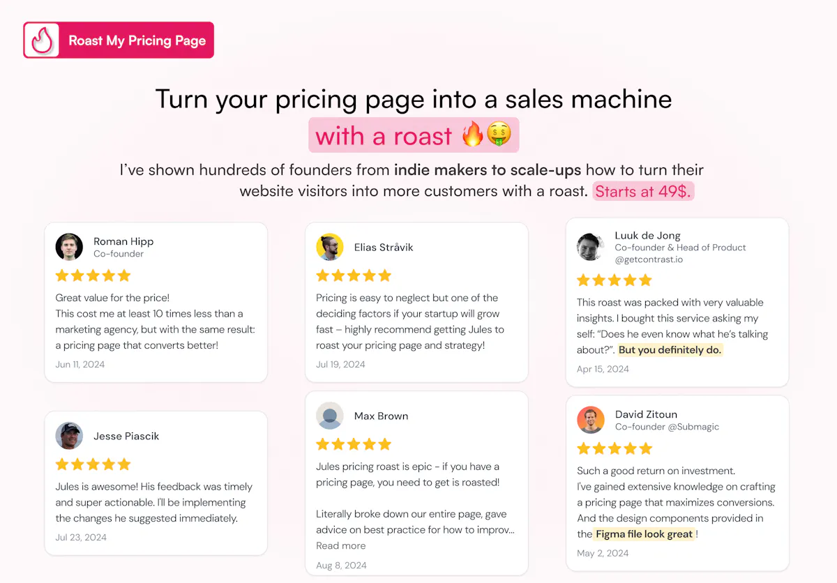 Roast My Pricing Page