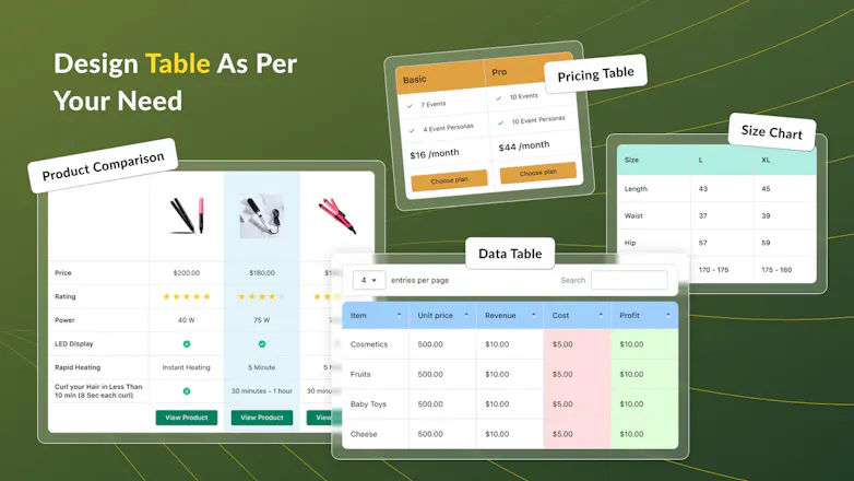 TablePress ‑ Data Tables gallery image