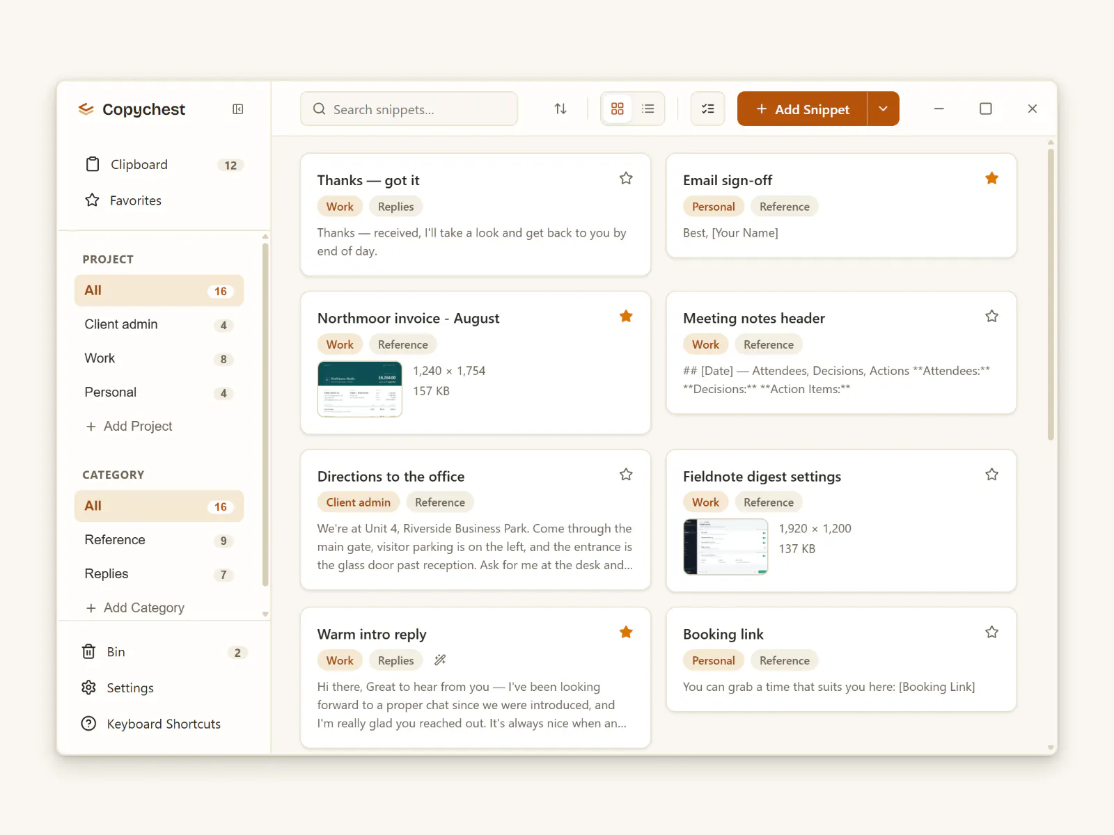 Copychest screenshot 1