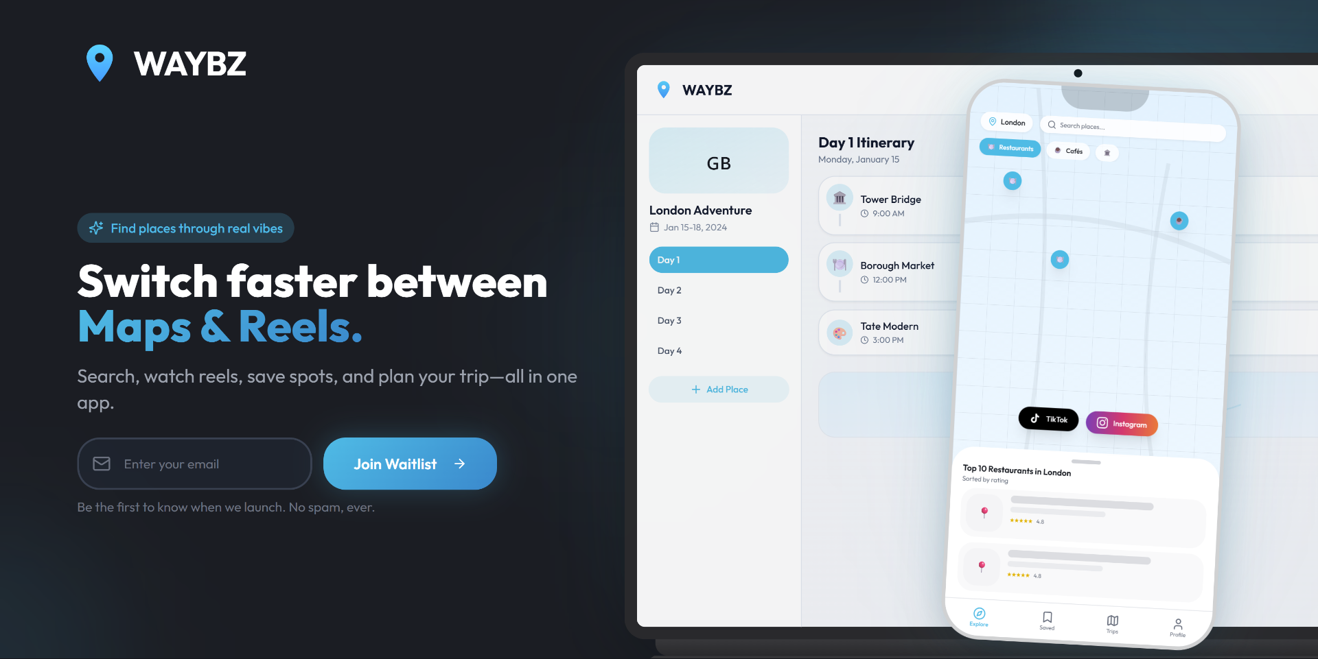 WAYBZ - Main product screenshot demonstrating key features and user interface