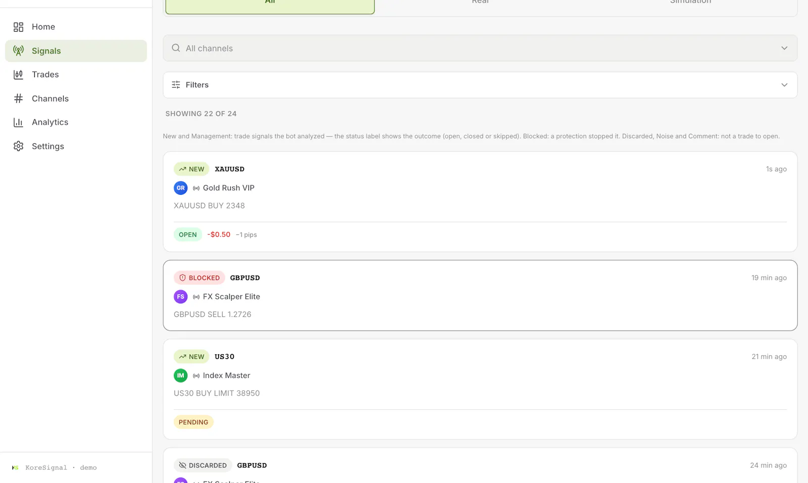 KoreSignal screenshot 2