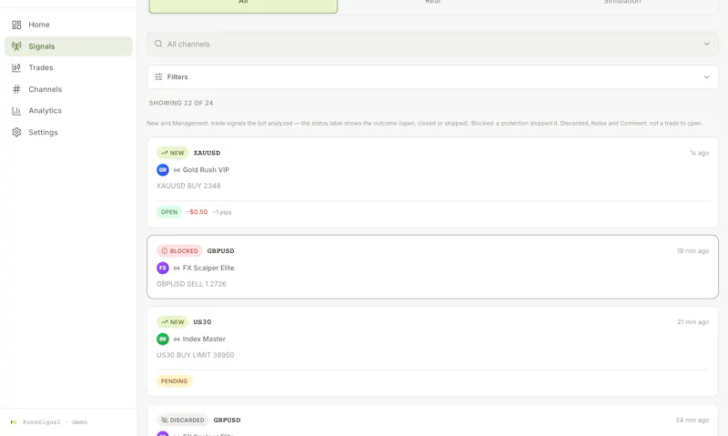 KoreSignal screenshot 2