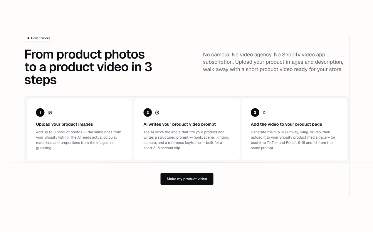 Shopify Product Video Generator (Prompt) gallery image