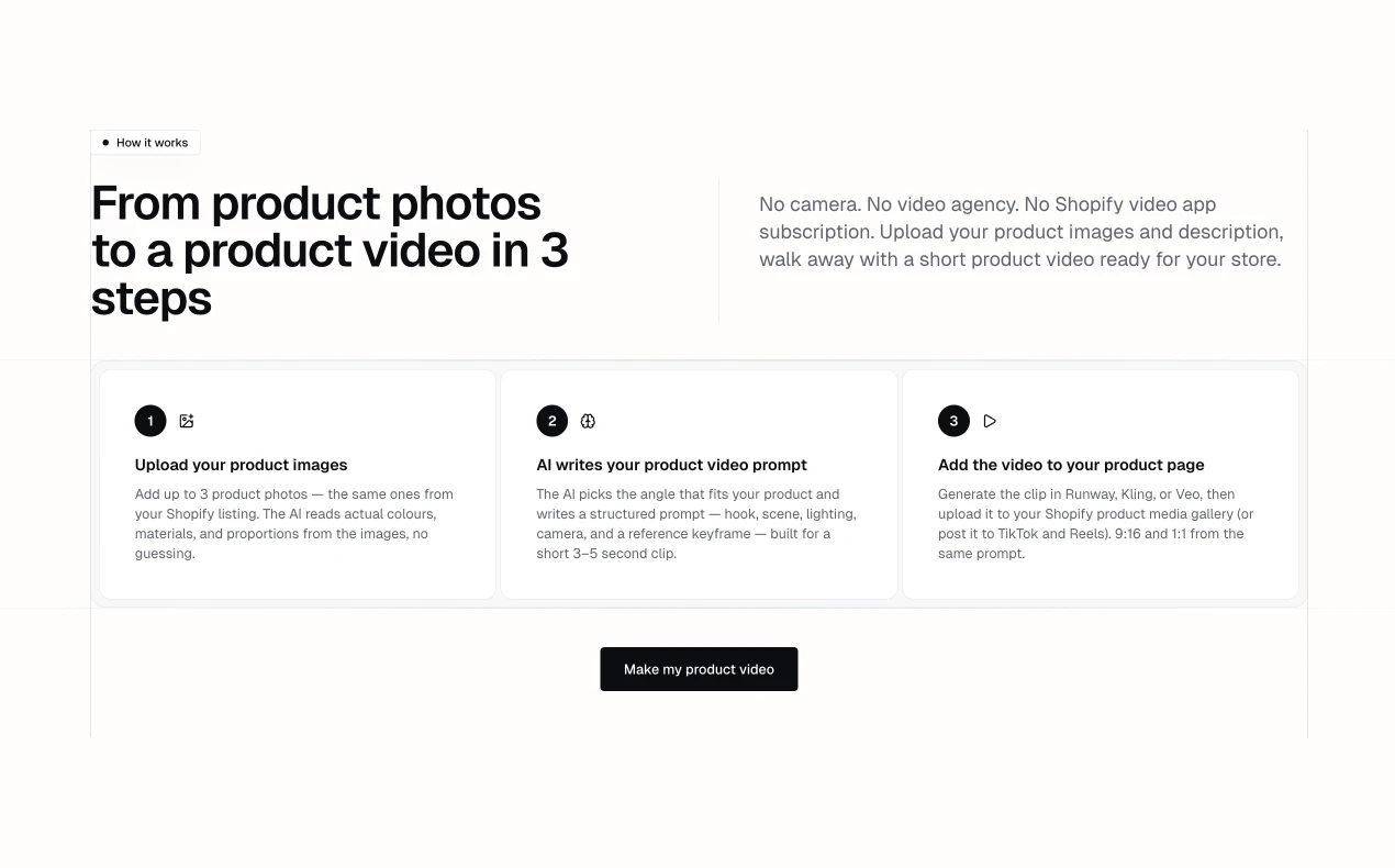 Shopify Product Video Generator (Prompt) 截图 2