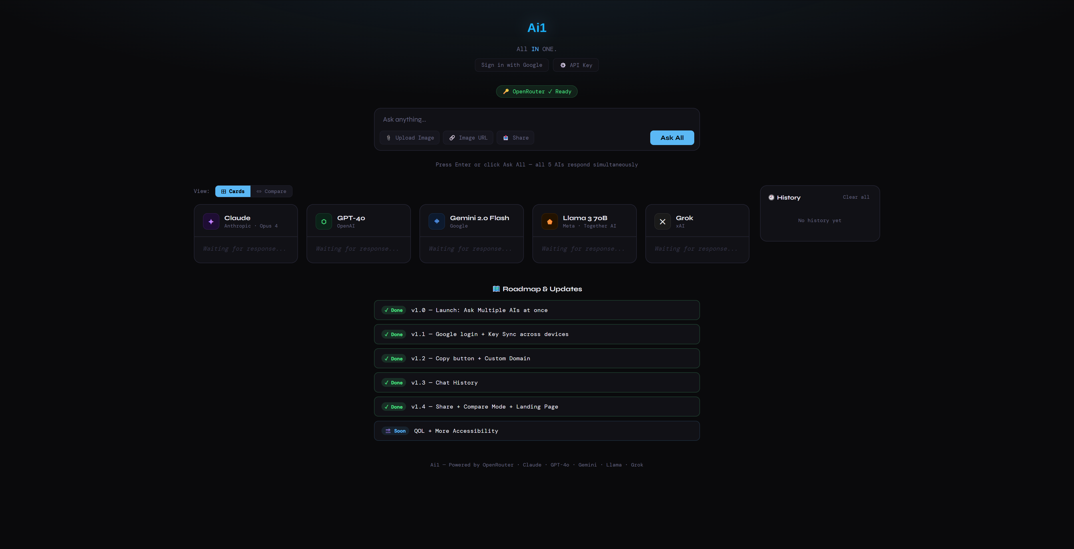 Ai1 - Main product screenshot demonstrating key features and user interface