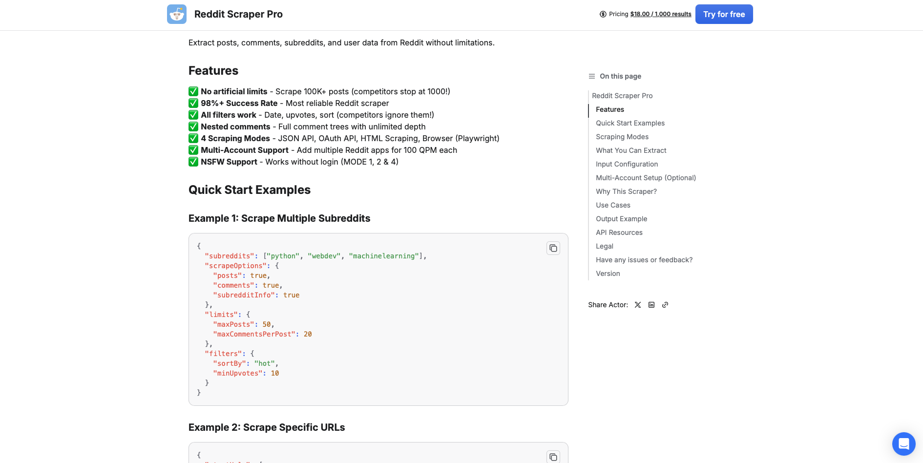 Reddit Scraper Pro - Screenshot 2 preview