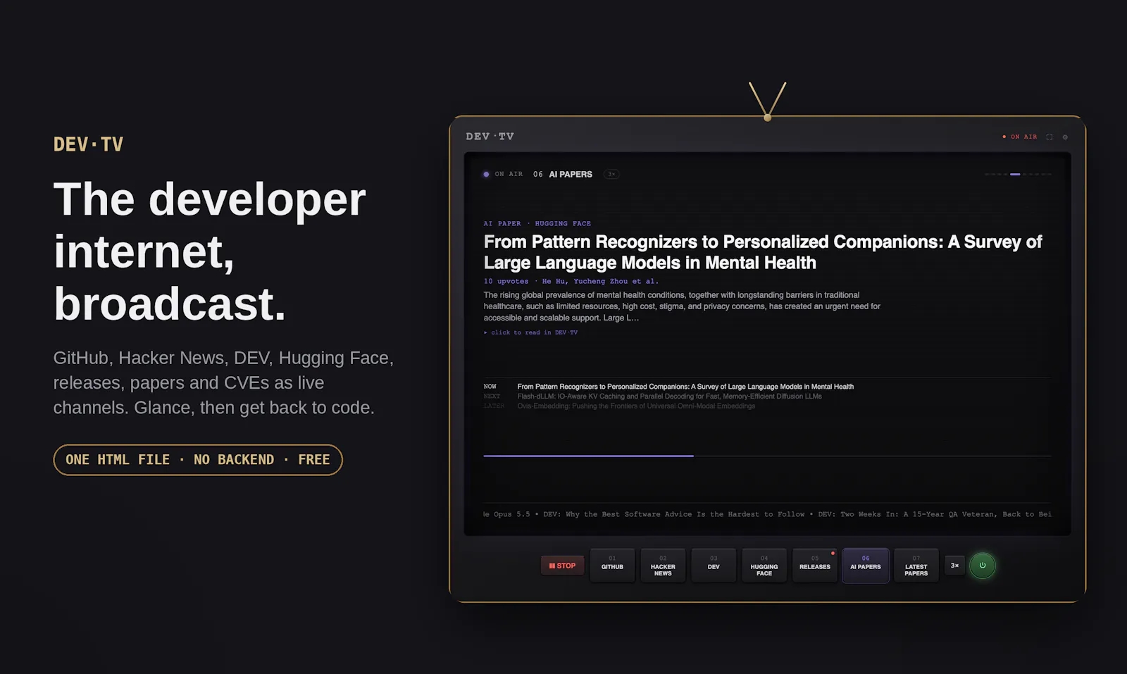 DEV·TV screenshot 1