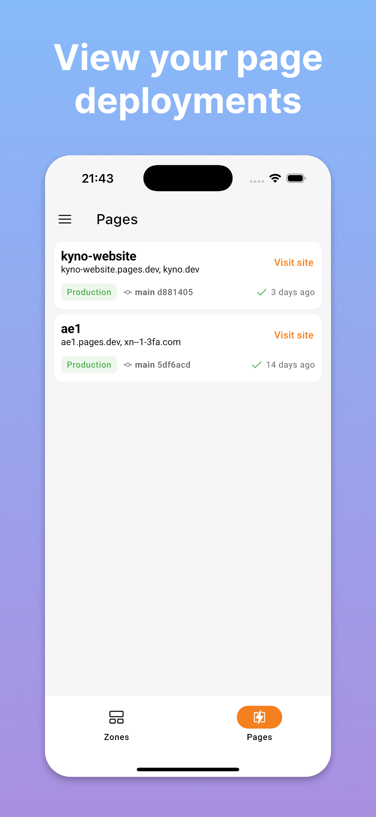 Média Kyno pour cloudflare - Cloudflare Management a été simplifié, directement à partir de votre téléphone 3