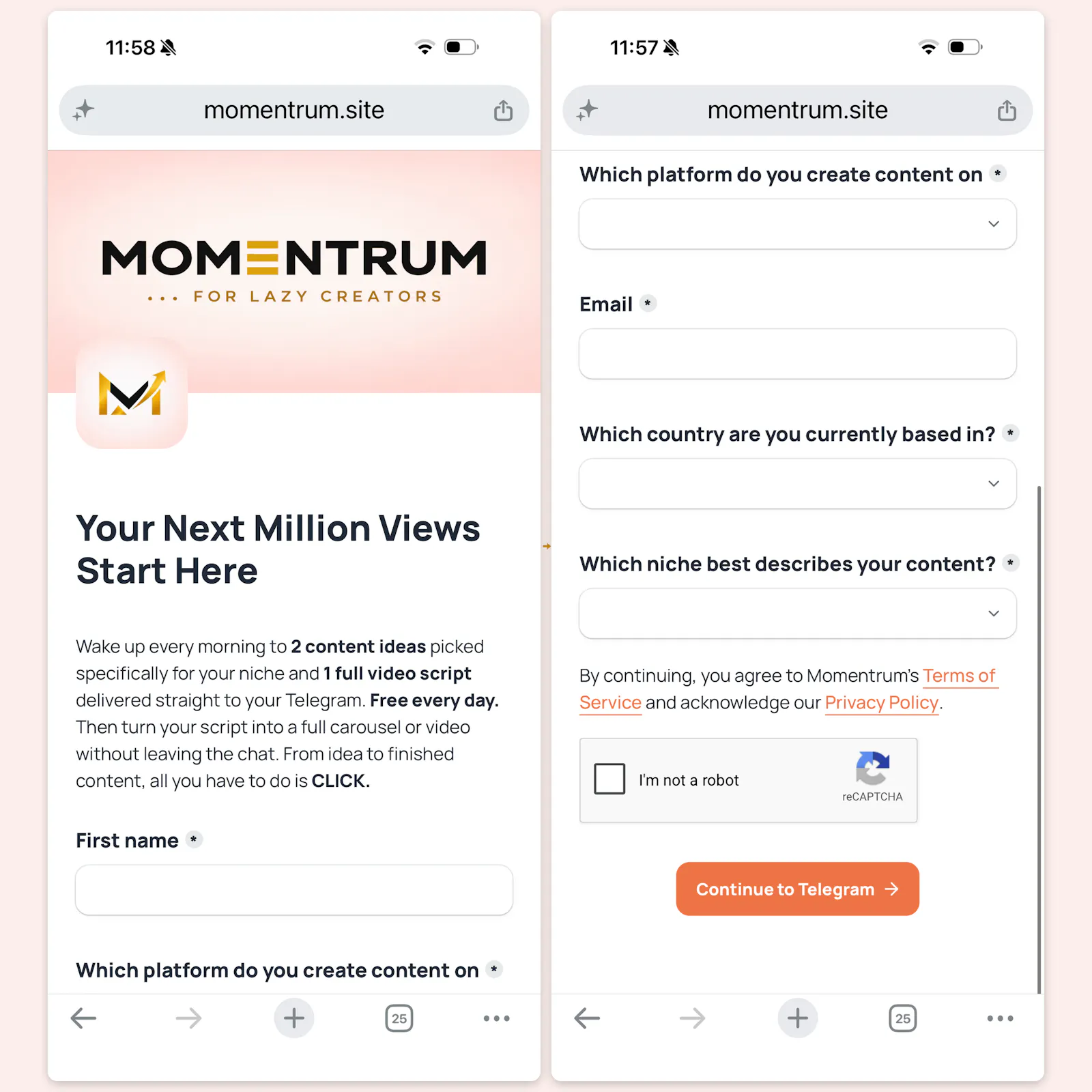 momentrum.site screenshot 2