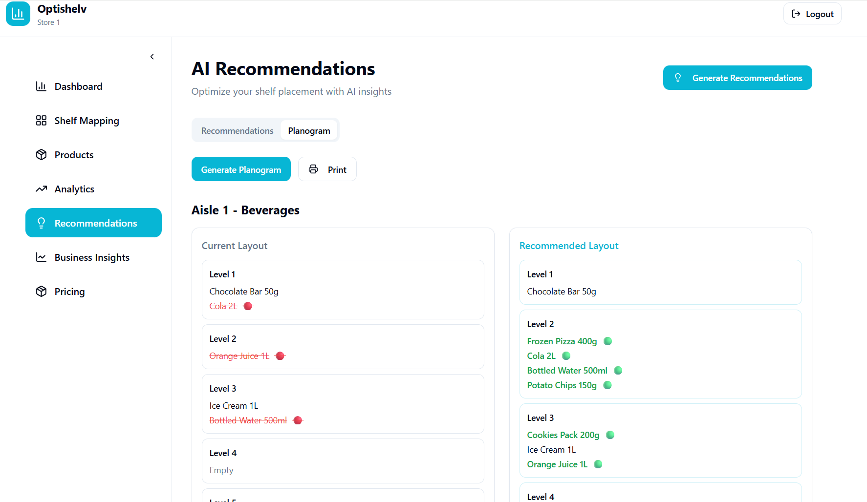Optishelv - Screenshot 3 showing product features and functionality