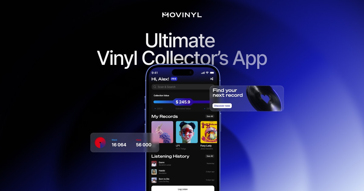 MOVINYL - Main product screenshot demonstrating key features and user interface