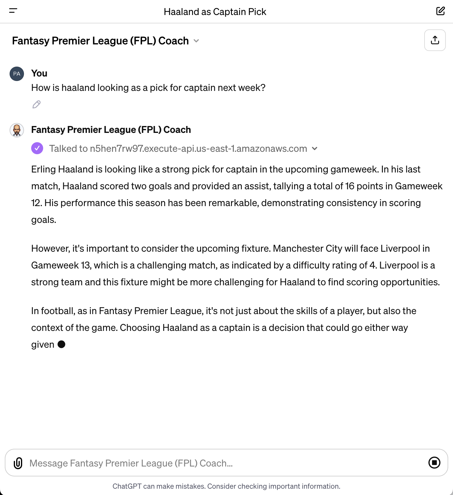 Fantasy Premier GPT (FPL) media 1