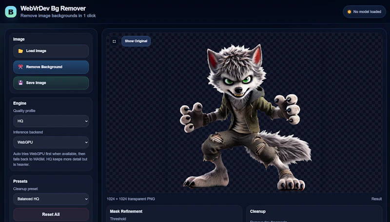 WebVrDev Bg Remover screenshot 2