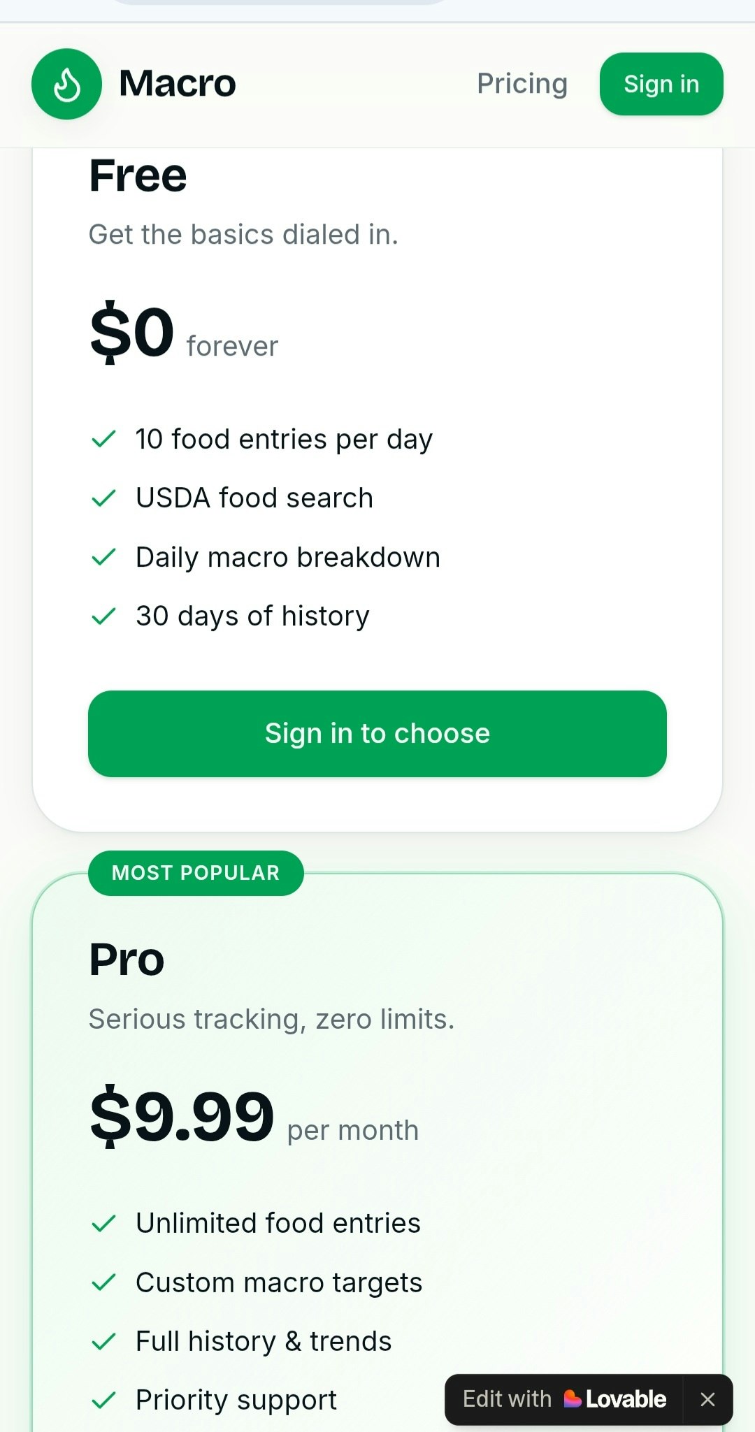 Macro — Track calories, protein, carbs  gallery image