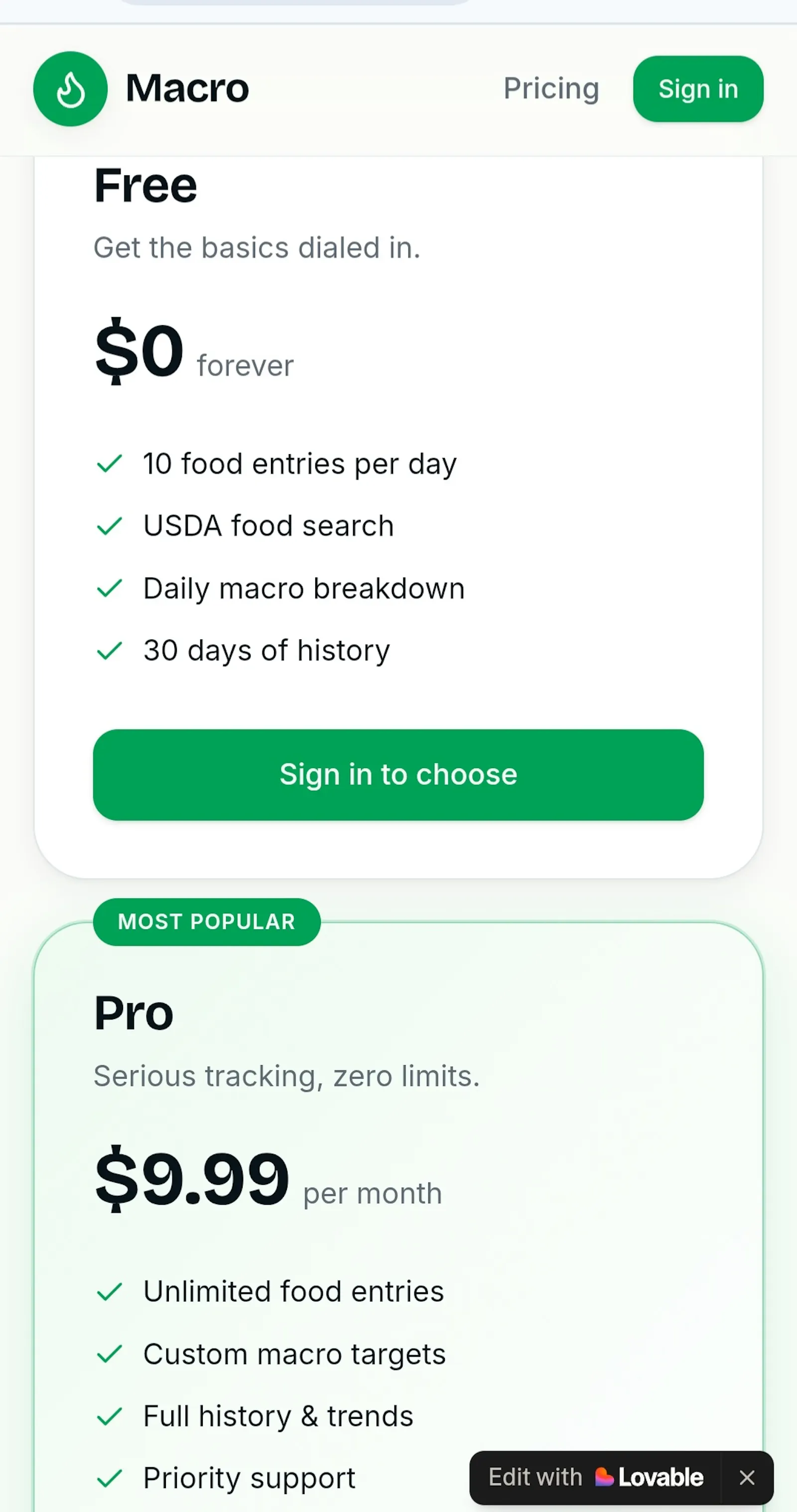 Macro — Track calories, protein, carbs  screenshot 2