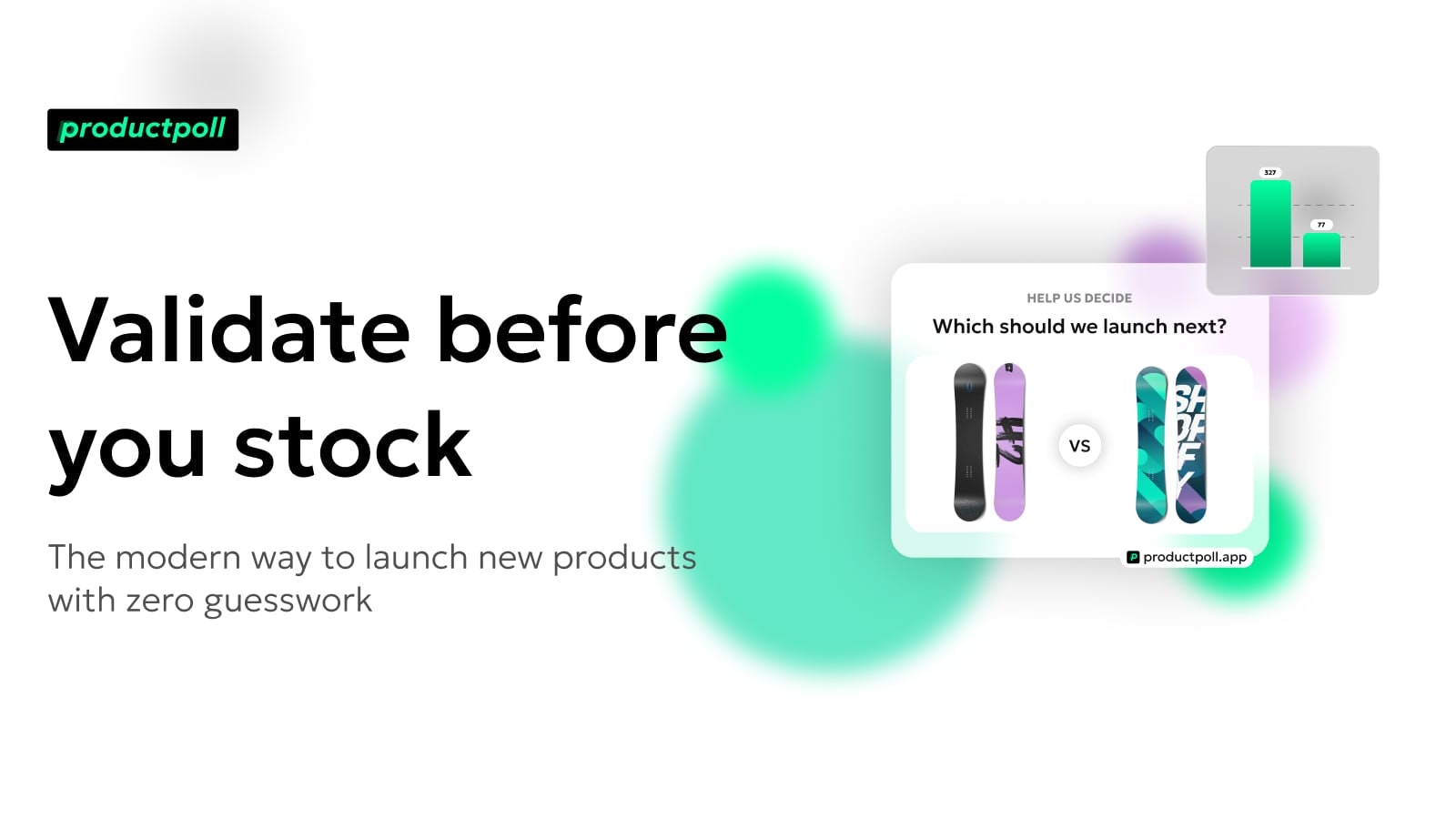 ProductPoll - Product polls for Shopify - Main product screenshot demonstrating key features and user interface