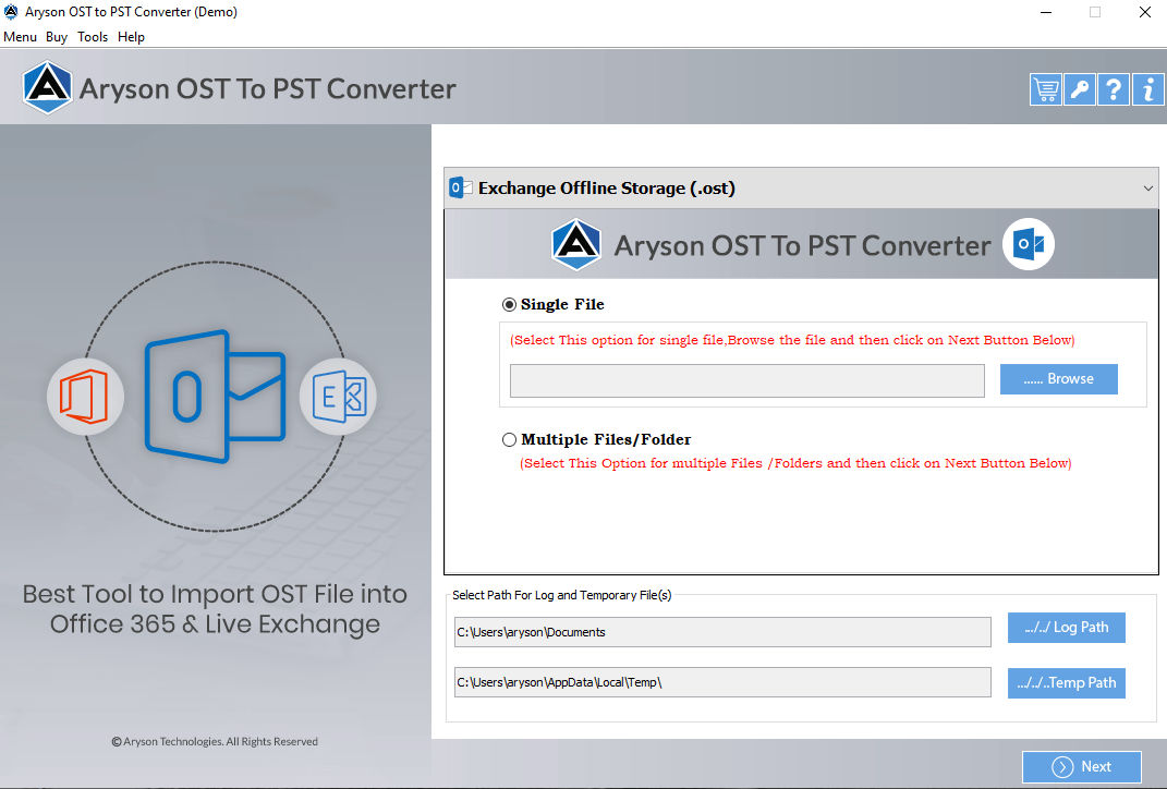Microsoft OST إلى محول PST media 2