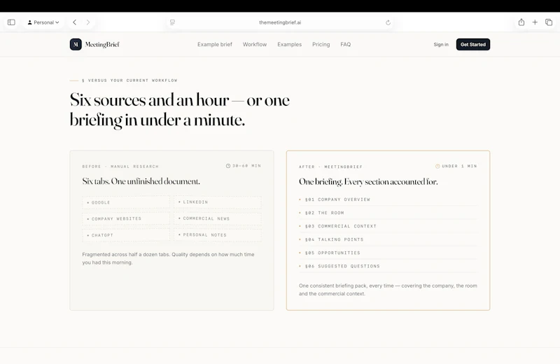 MeetingBrief - Smarter meeting prep screenshot 2