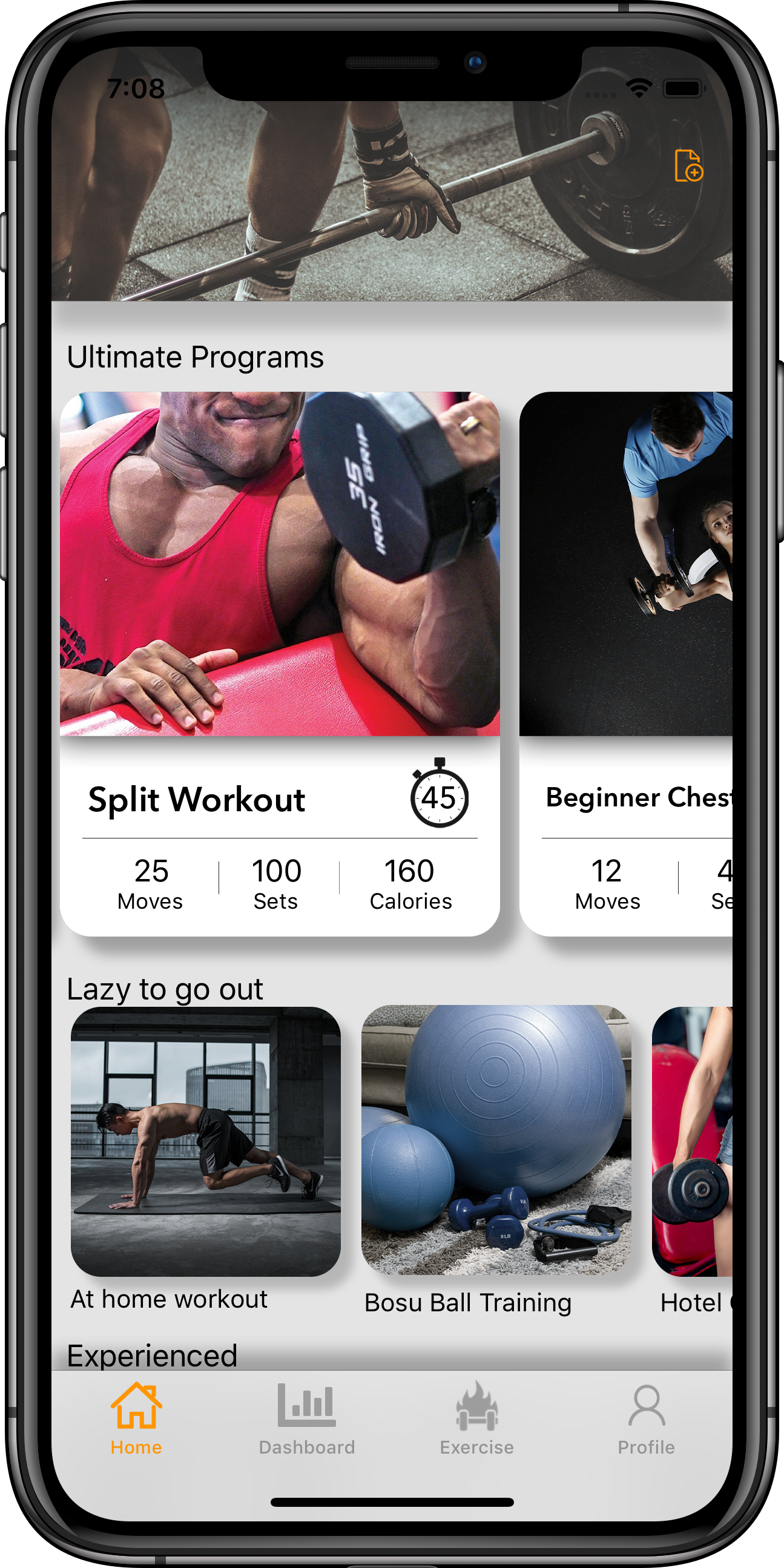 Workout & Fitness Mobile App gallery image