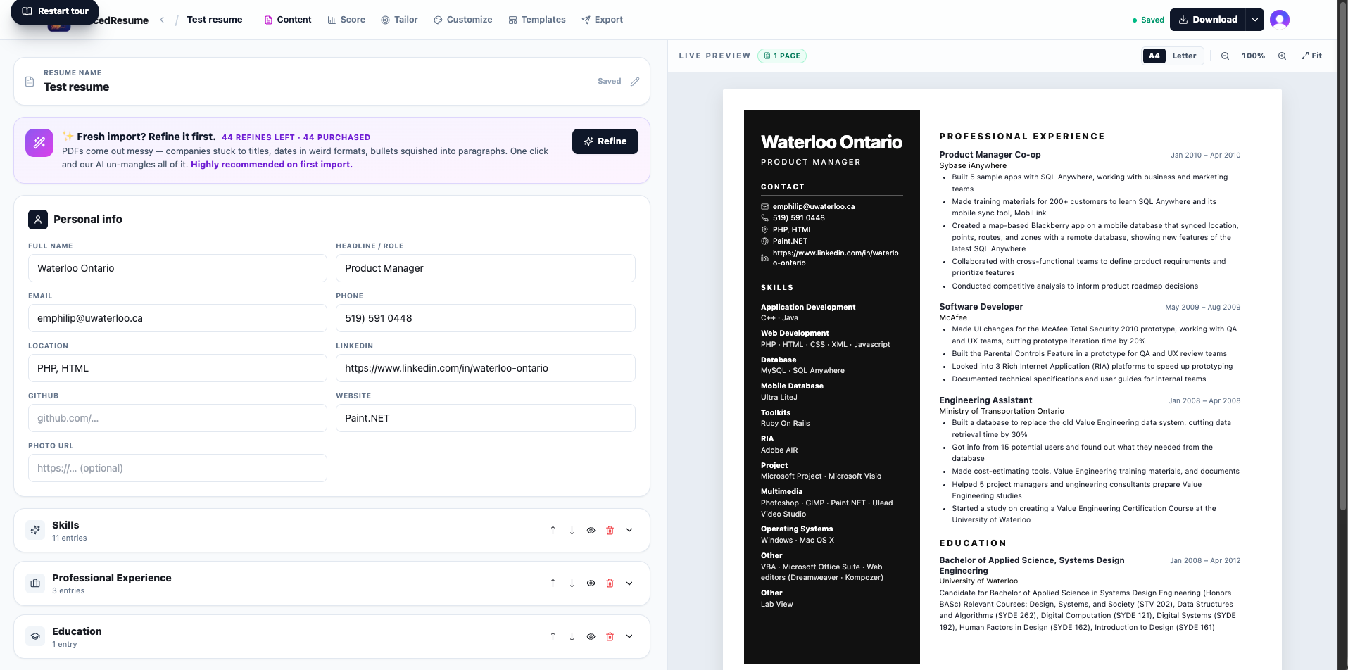 JuicedResume gallery image