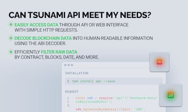 私たちのプラットフォームで、インデックス化された何百万ものブロックとトランザクションのパワーを目撃してください。