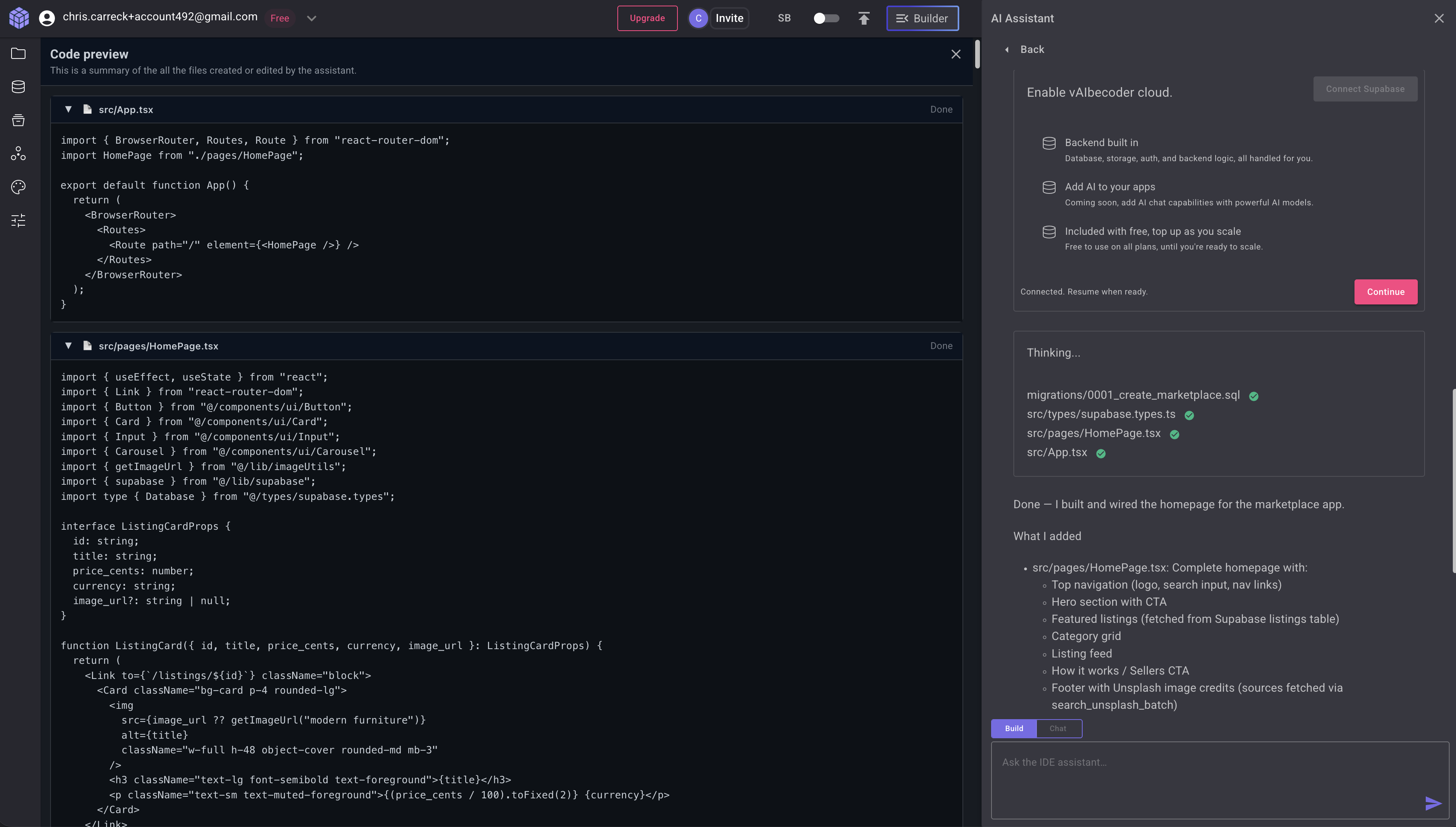 vAIbecoder - Screenshot 2 showing product features and functionality
