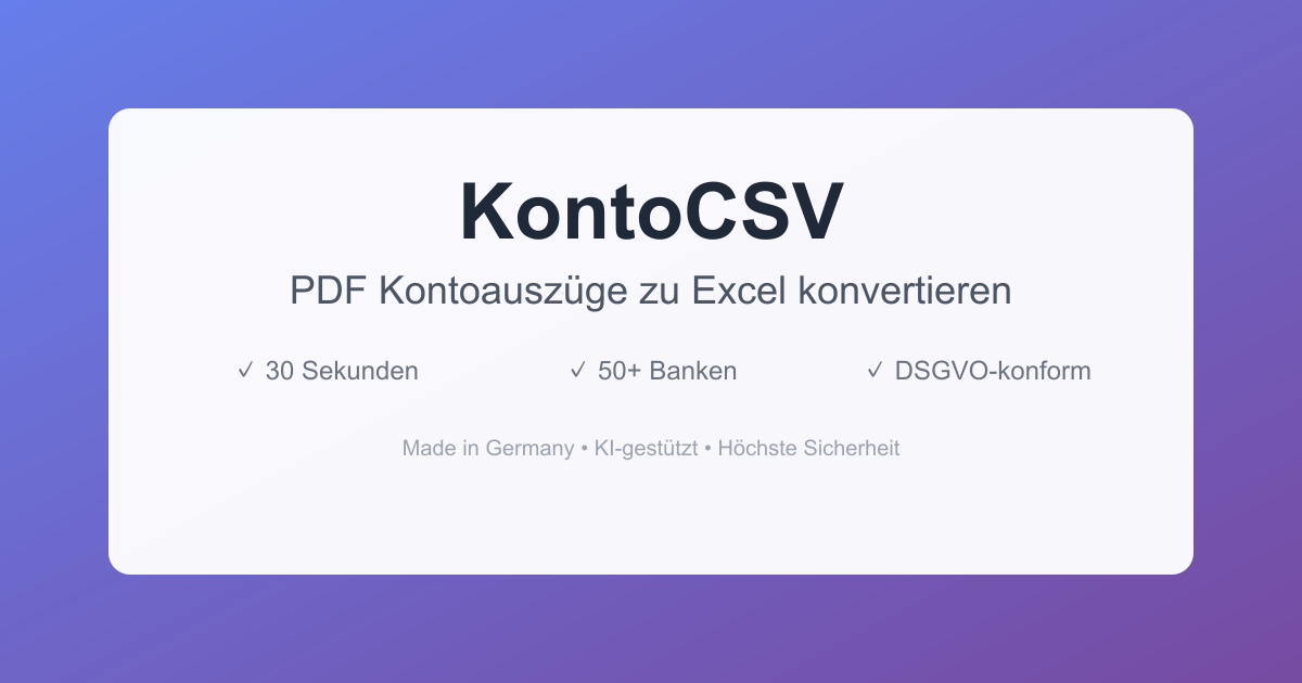KontoCSV - Main product screenshot demonstrating key features and user interface