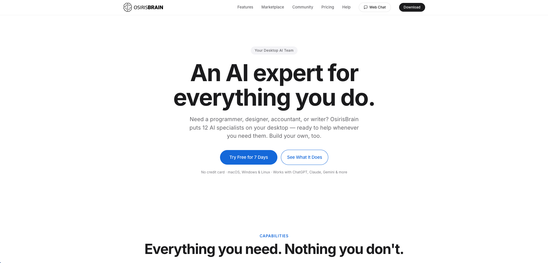 OsirisBrain - Screenshot 2 showing product features and functionality