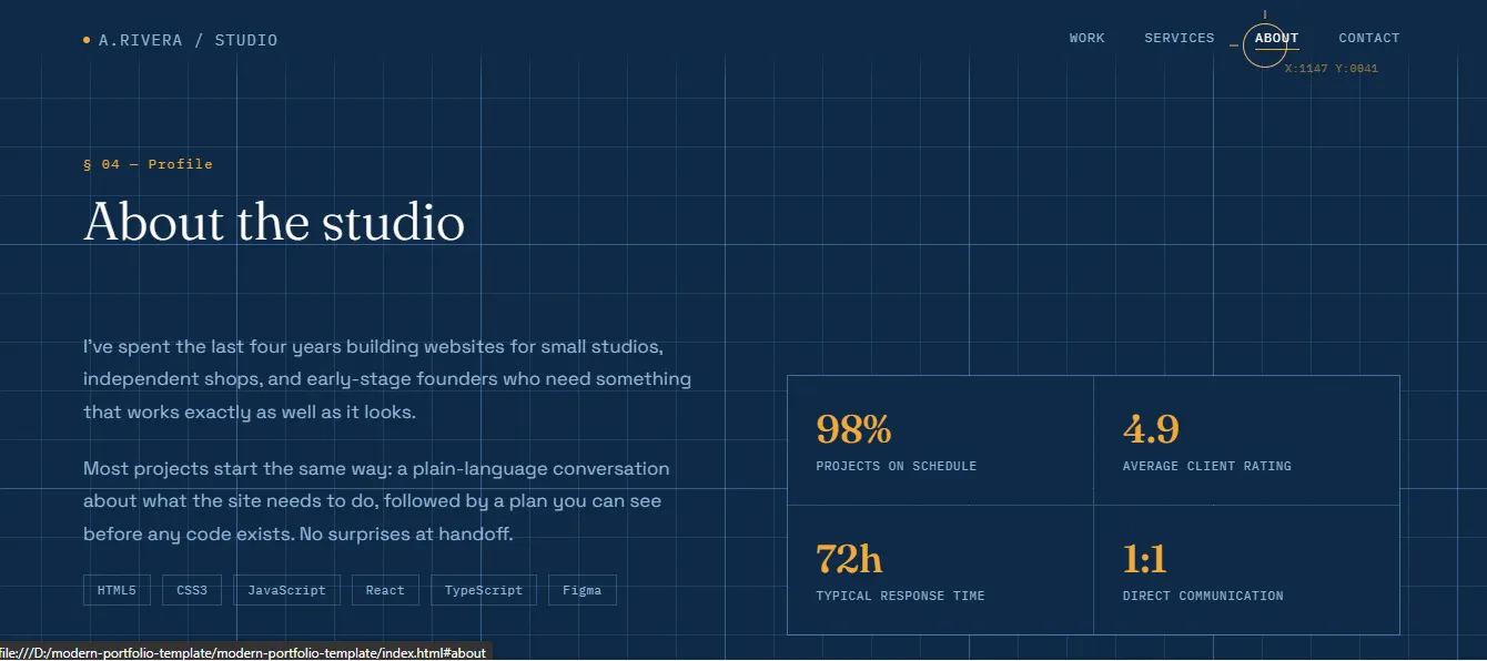 Modern Portfolio Website Template gallery image