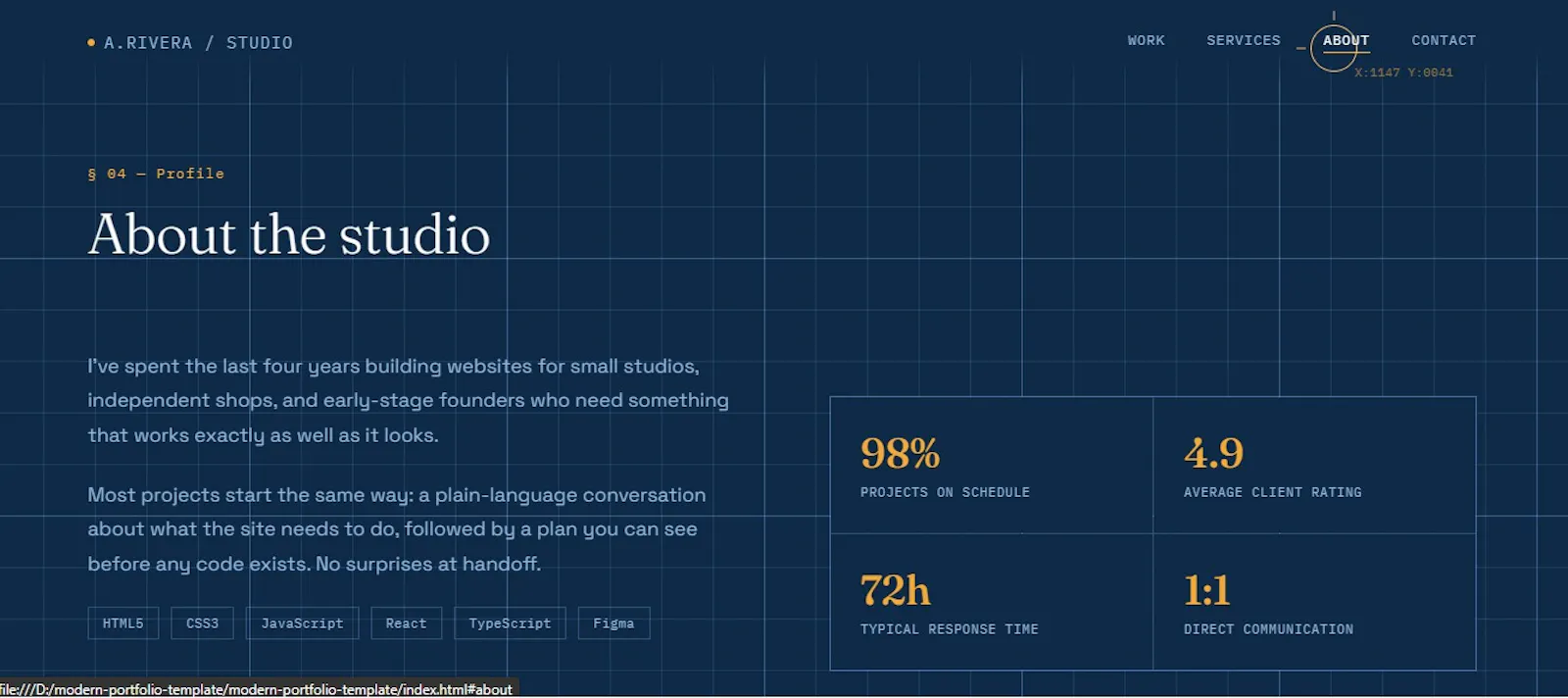 Modern Portfolio Website Template screenshot 3