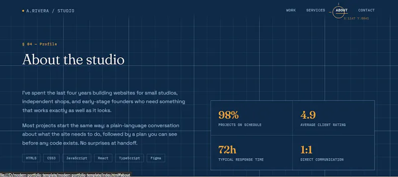 Modern Portfolio Website Template screenshot 3