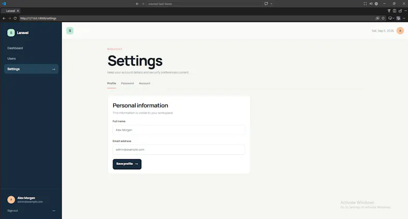Laravel SaaS Starter Kit screenshot 1