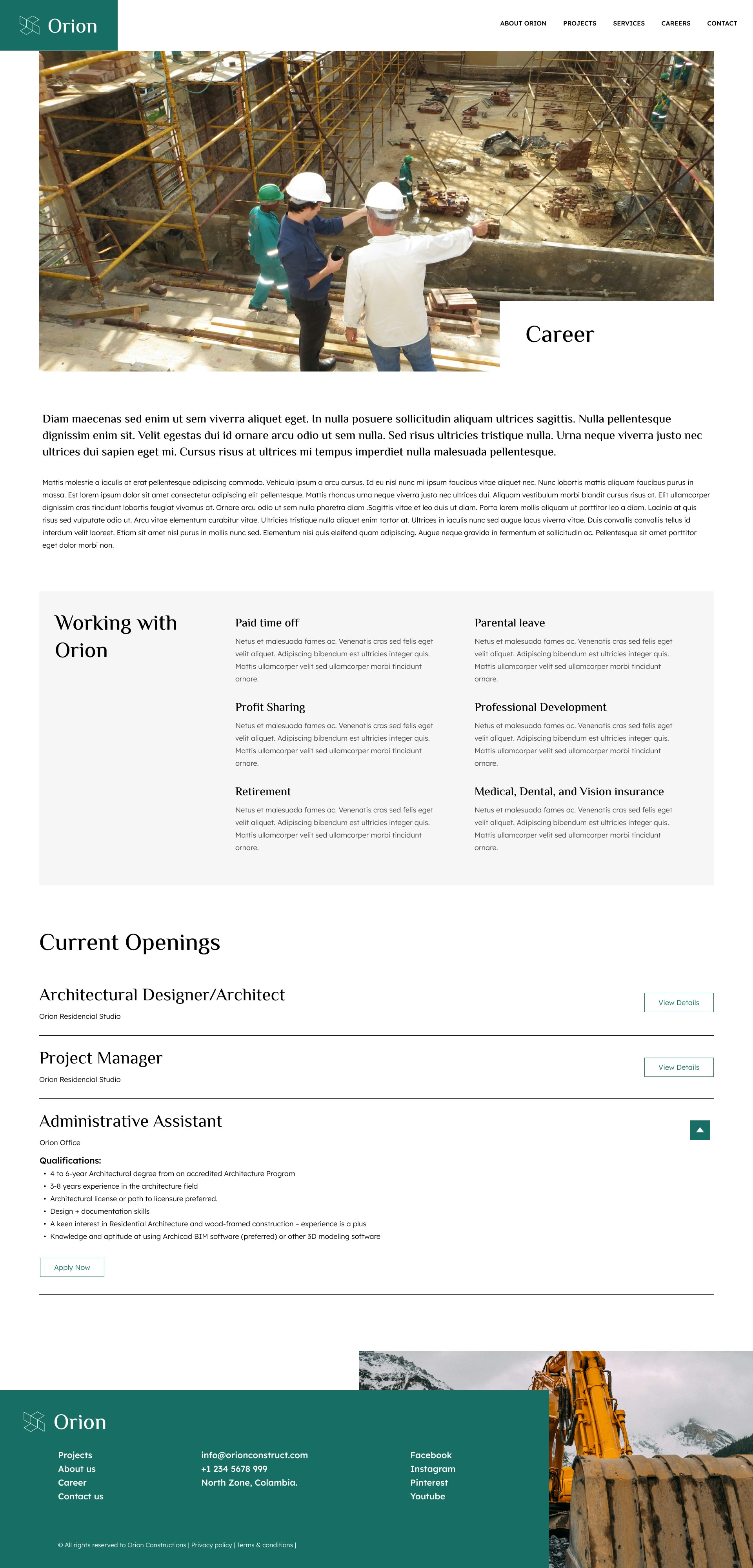 Mídia 8 de Modelo HTML do Site de Construção Orion