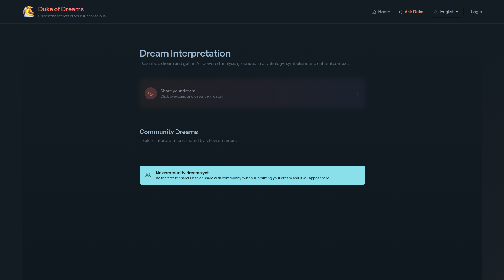 Duke of Dreams - Screenshot 2 showing product features and functionality