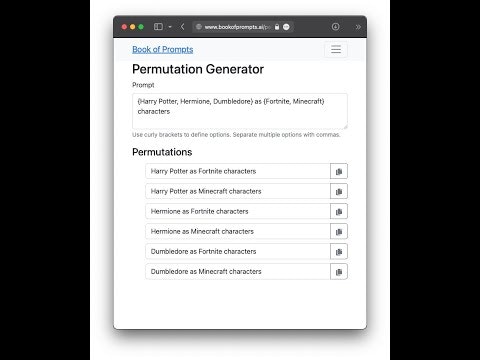 Midjourney Prompt Permutation Generator gallery image