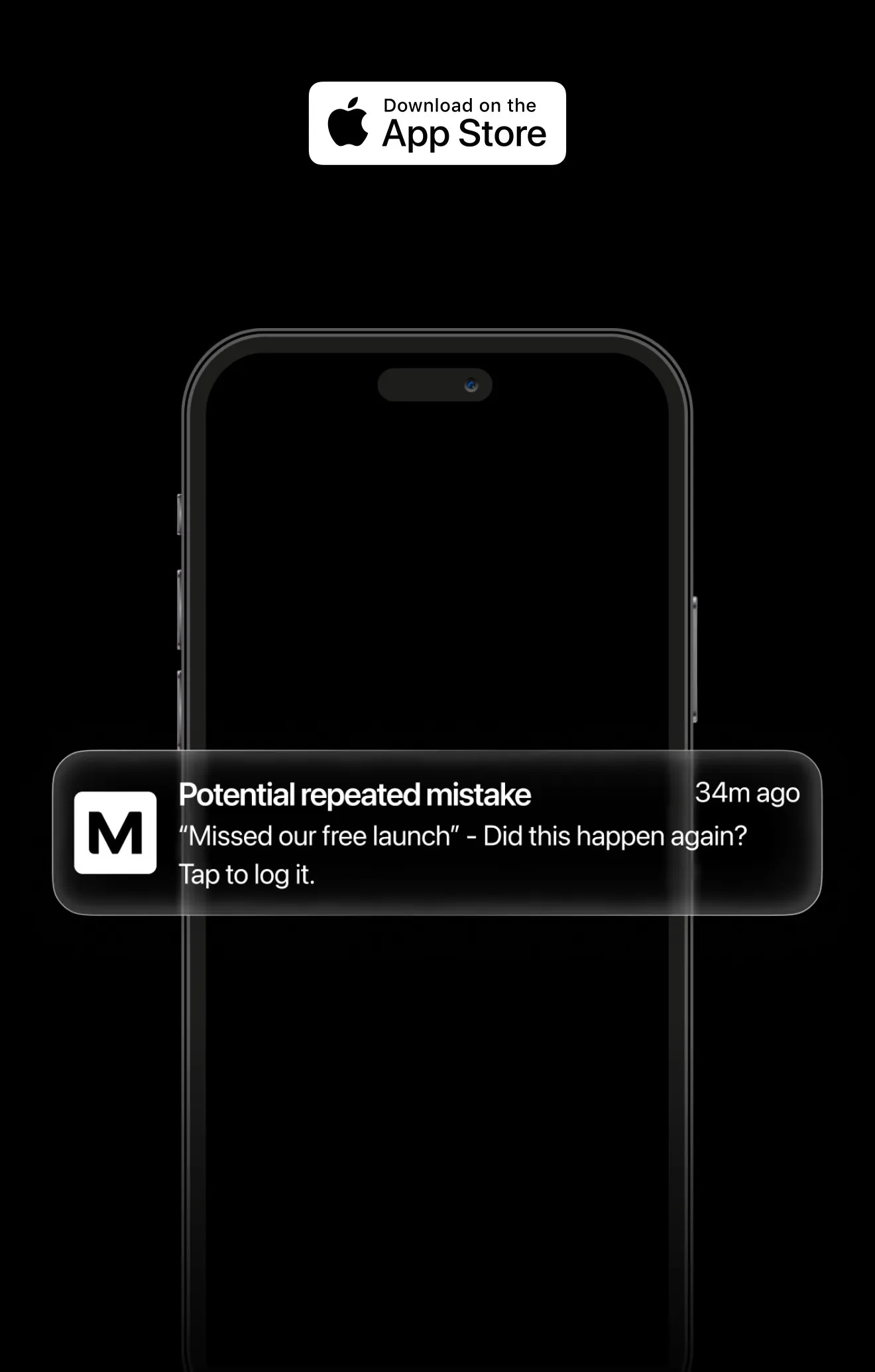 Mistakes App のプロダクトバナー