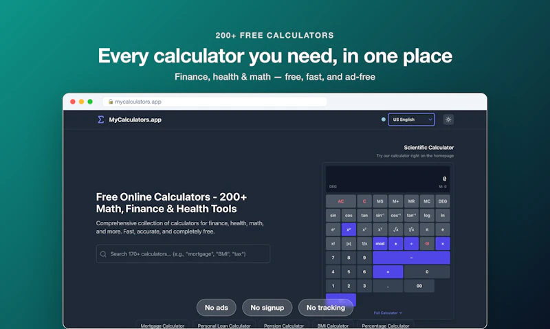 MyCalculators.app screenshot 1