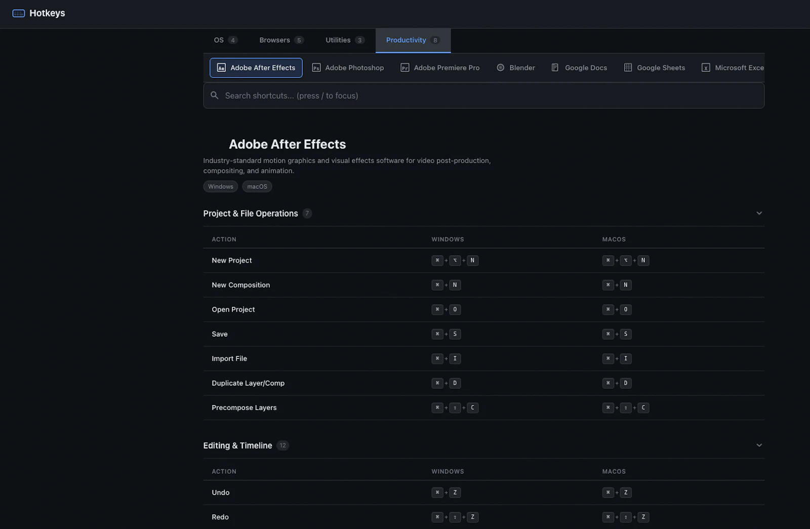 Hotkeys Reference screenshot 4